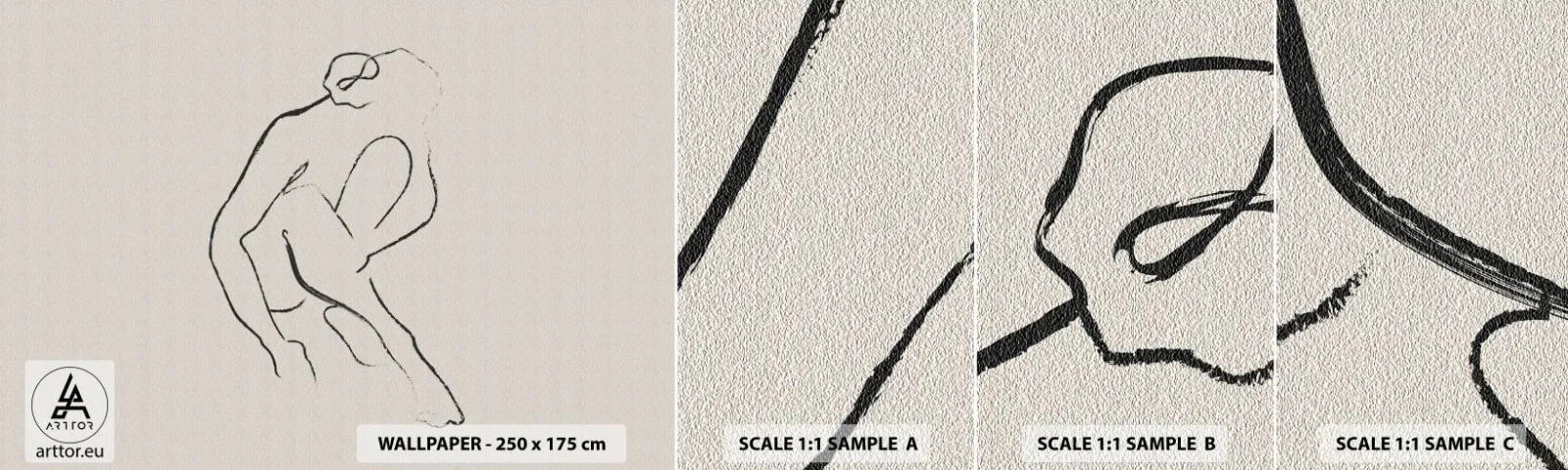 Vzor Fototapety Samolepicí Deluxe Sticker - Intimní skica - Minimalismus, Akt, Žena - 100x30 cm