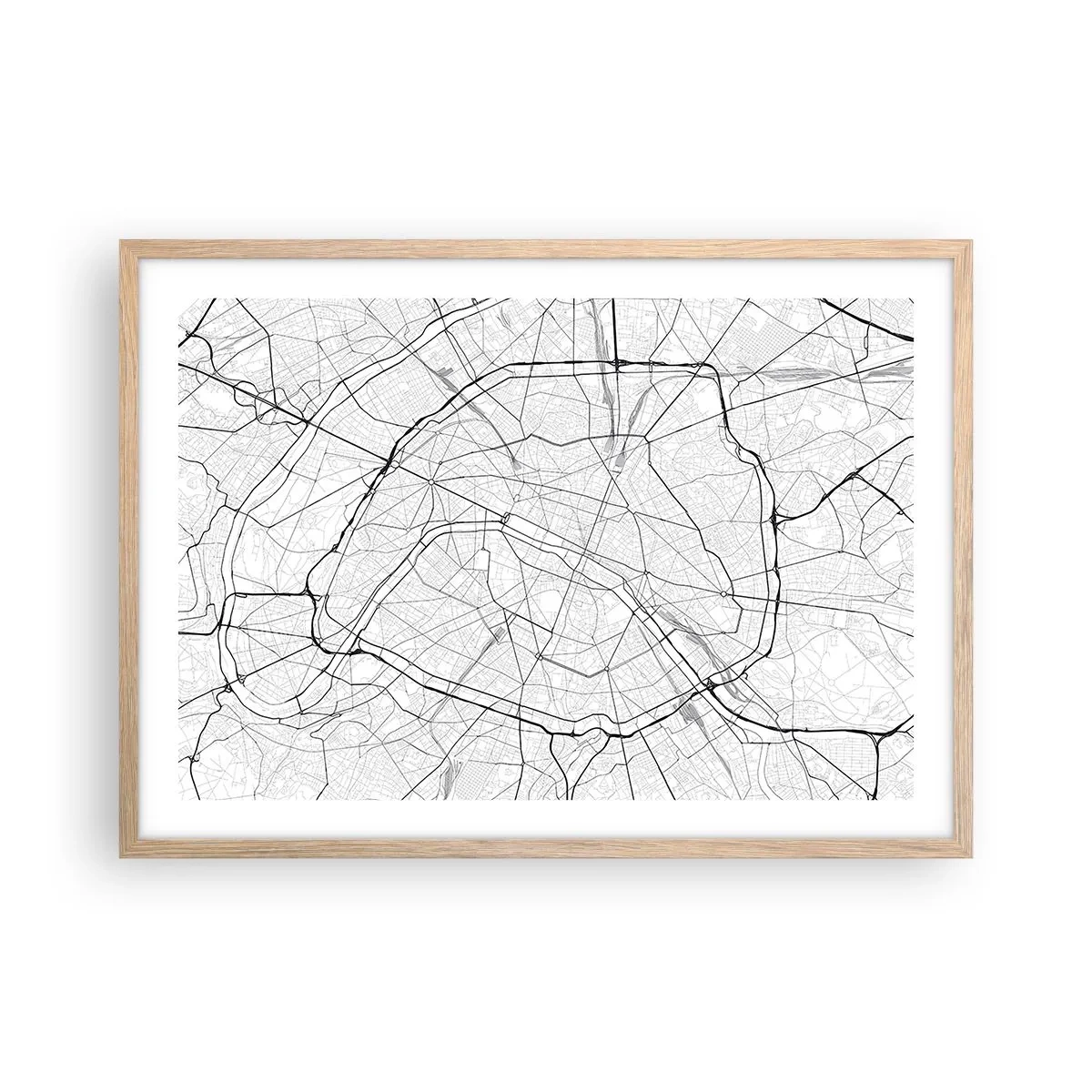 Plakát v rámu světlý dub - Květ Paříže - 70x50 cm