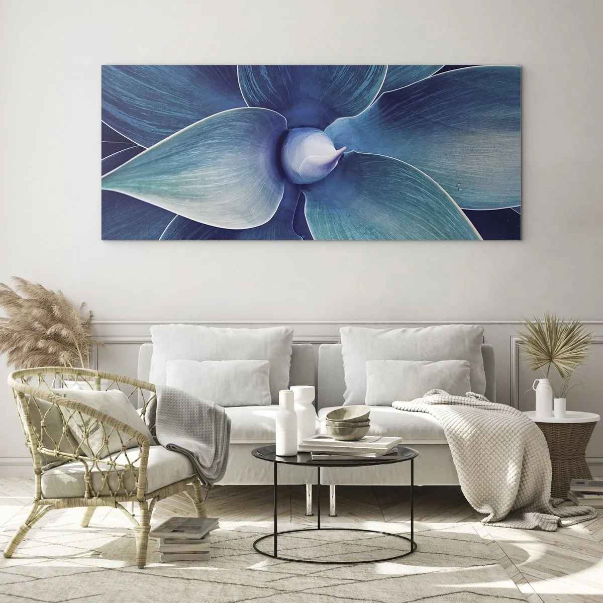 Obraz na skle - Namodralý od nebe - 120x50 cm