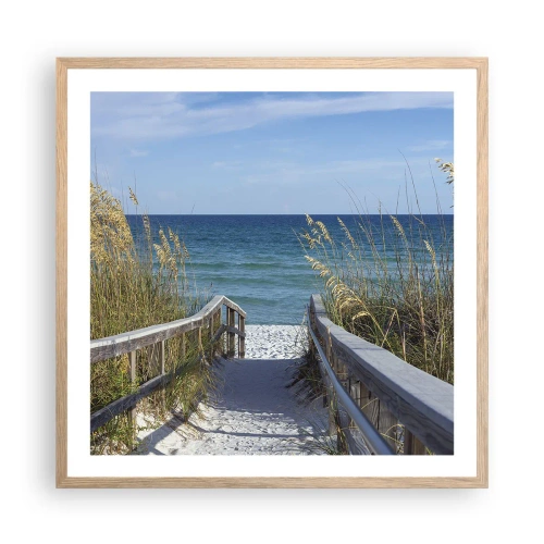 Plakát v rámu světlý dub - Na slunci, ve větru - 60x60 cm