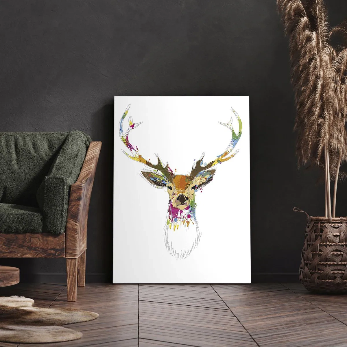 Obraz na plátně - Líbezný jelínek vykoupaný v barvě - 50x70 cm