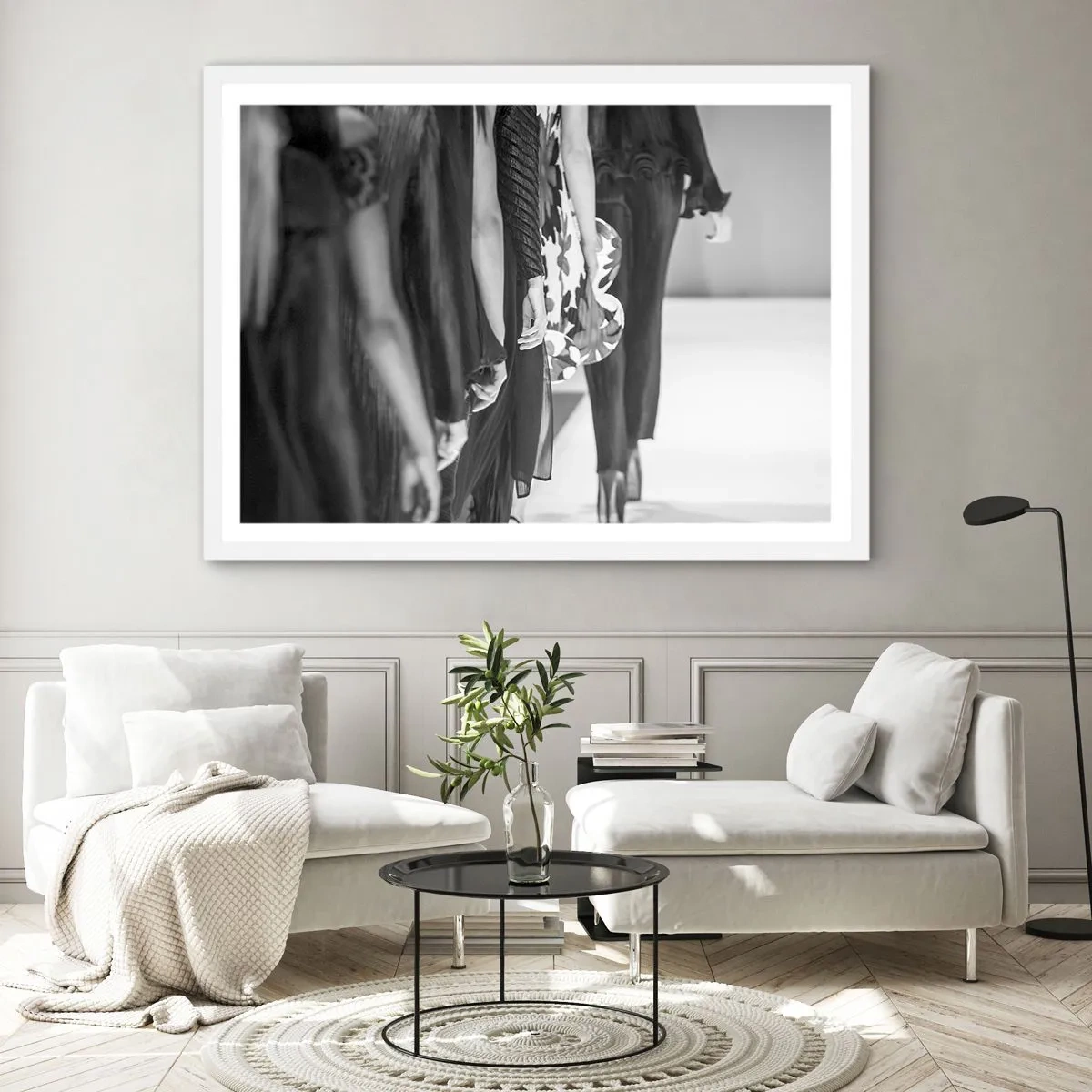 Plakát v bílém rámu - Stylový průvod - 91x61 cm