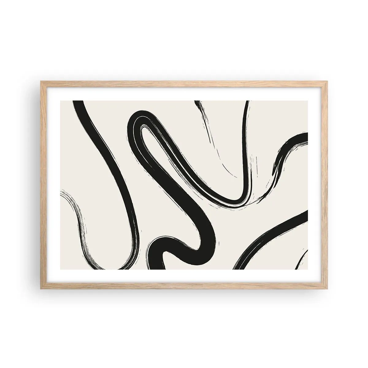 Plakát v rámu světlý dub - Černobílý rozmar - 70x50 cm
