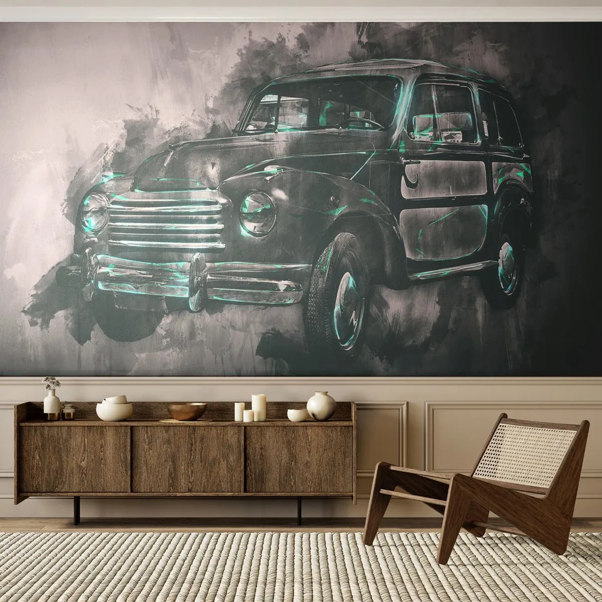 Fototapeta Standard Eco - Ctěný předek - Retro auto, Automobilový průmysl, Výlet - 450x315 cm