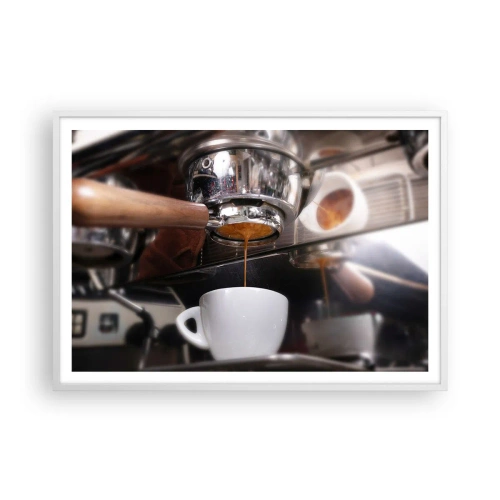 Plakát v bílém rámu - Dobrá chvíle dne - 100x70 cm