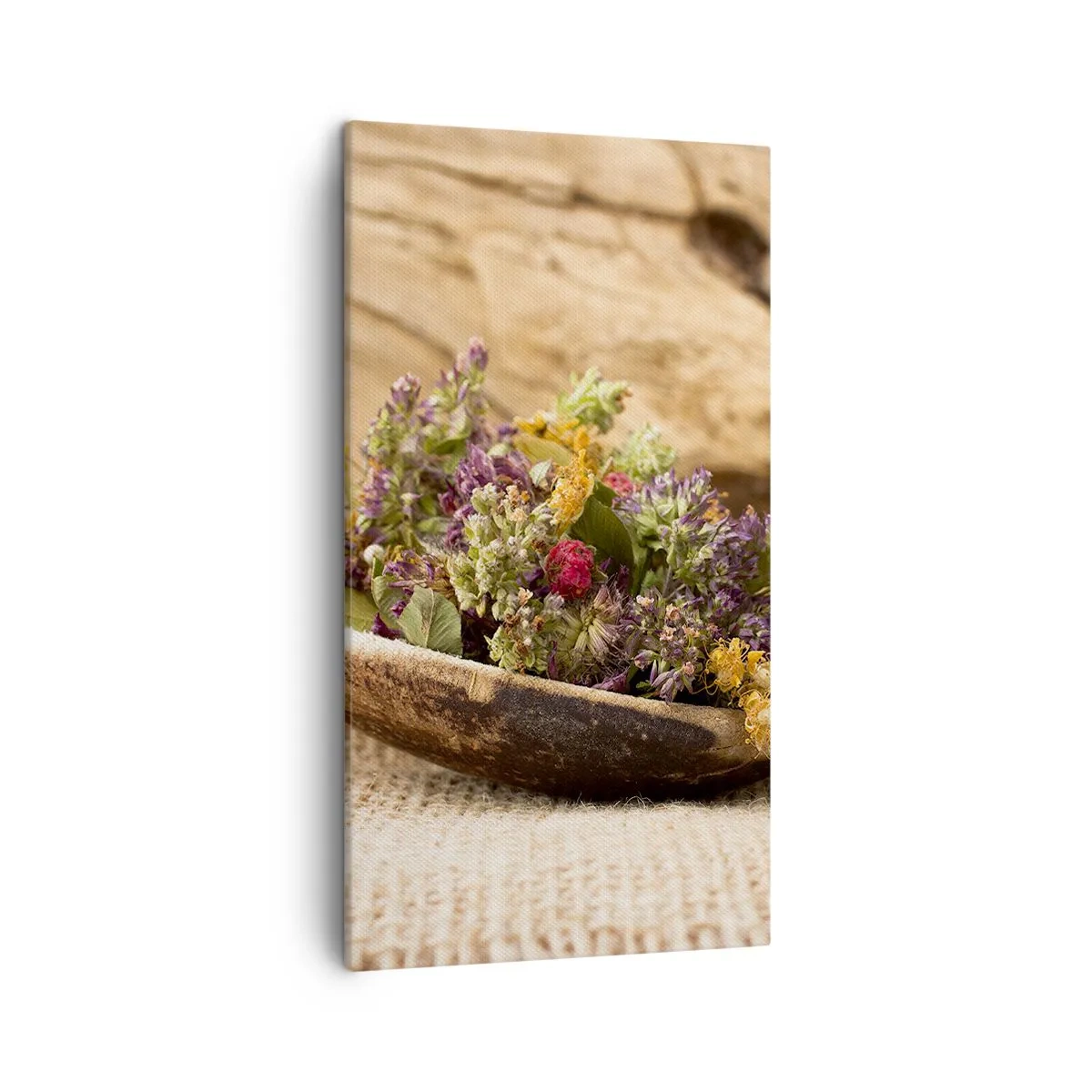 Obraz na plátně - Barevné kvítí a voňavé bylinky - 45x80 cm