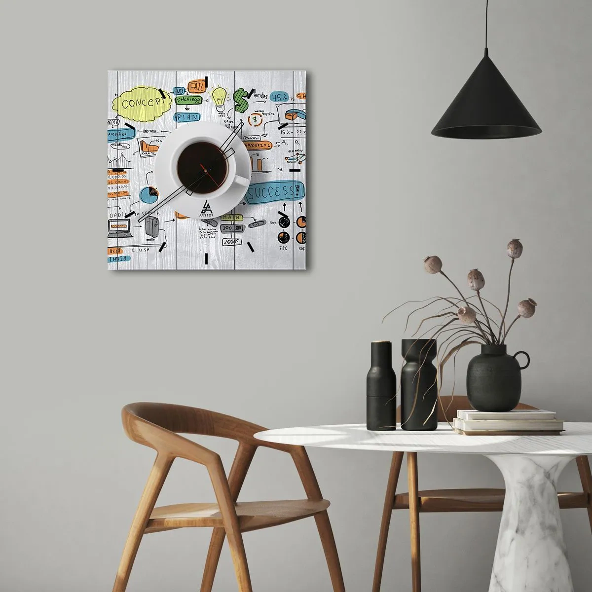 Nástěnné hodiny - Čas na přestávku - 30x30 cm