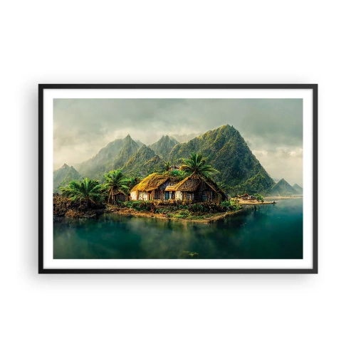 Plakát v černém rámu - Tropický ráj - 91x61 cm