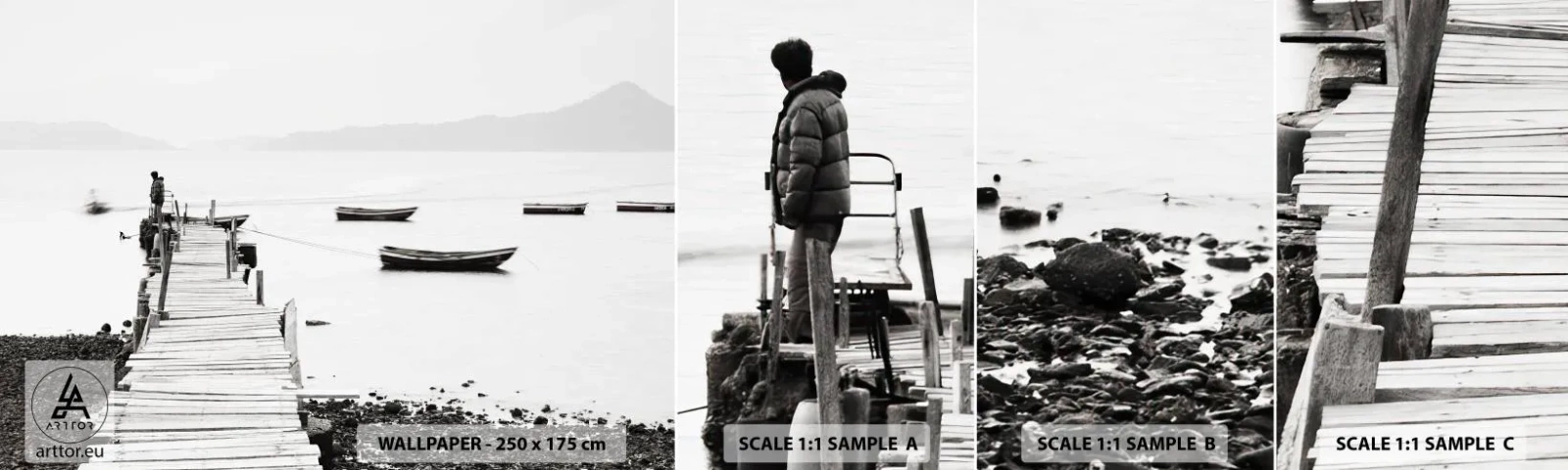 Vzor Fototapety Samolepicí Deluxe Sticker - U tiché a čisté vody - Krajina, jezero, Lodž - 100x30 cm