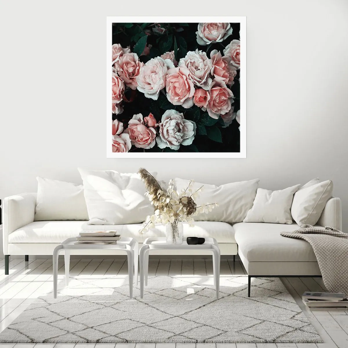 Plakát - Růžový ansámbl - 60x60 cm