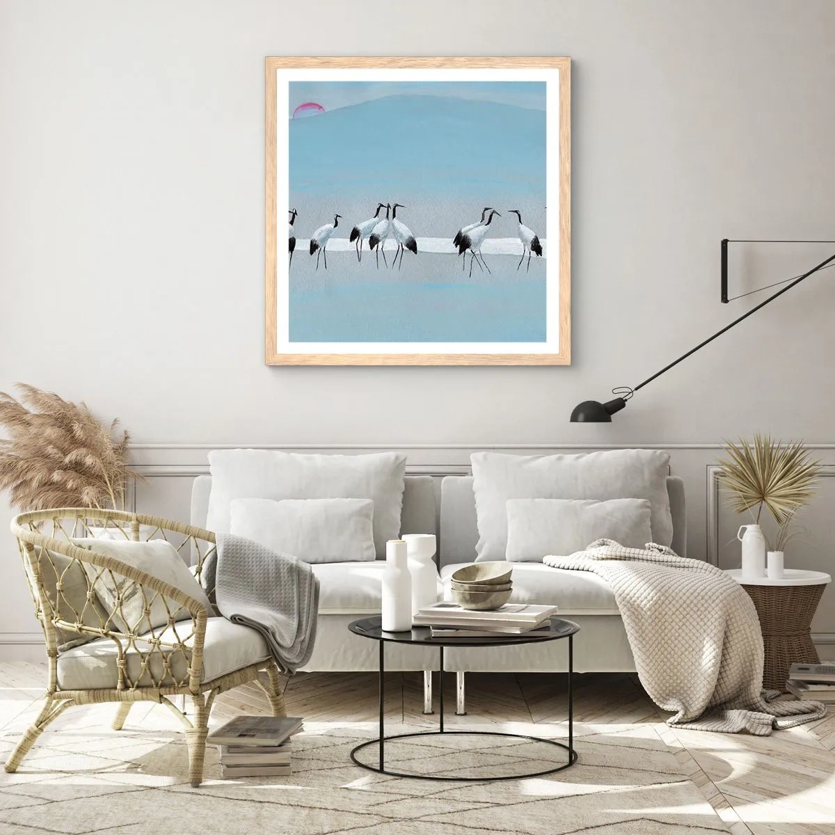 Plakát v rámu světlý dub - Po horkém dni - 60x60 cm