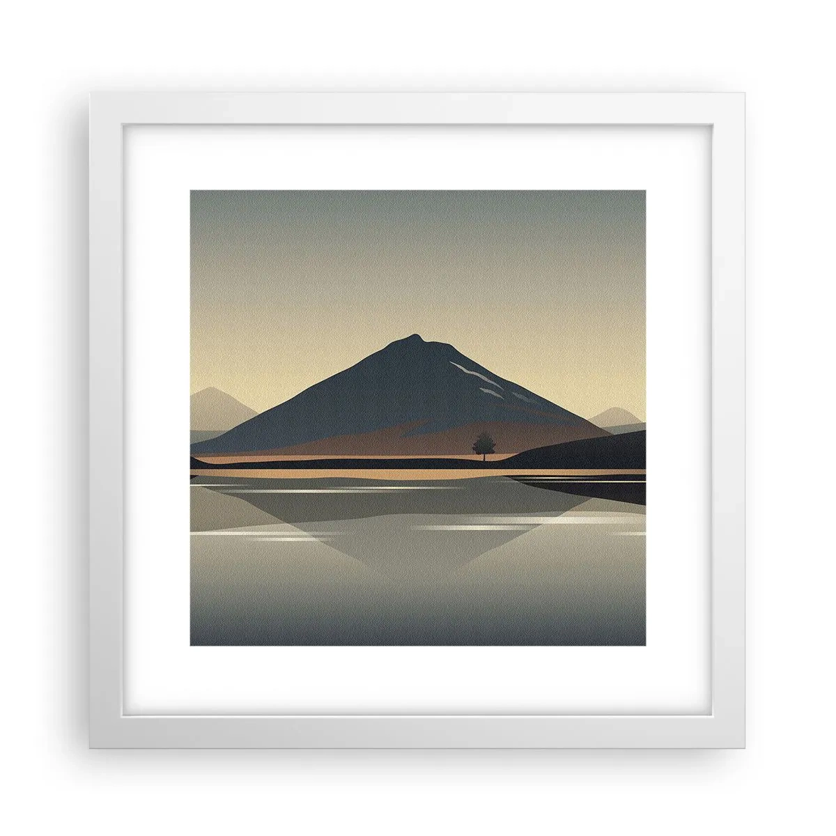 Plakát v bílém rámu - Zrcadlový odraz - 30x30 cm