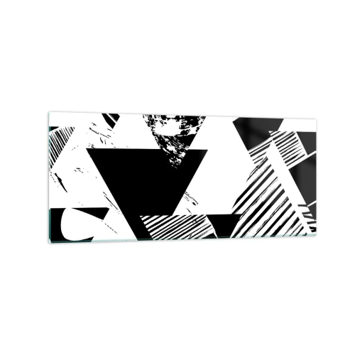 Obraz na skle - Déšť trojúhelníků - 120x50 cm