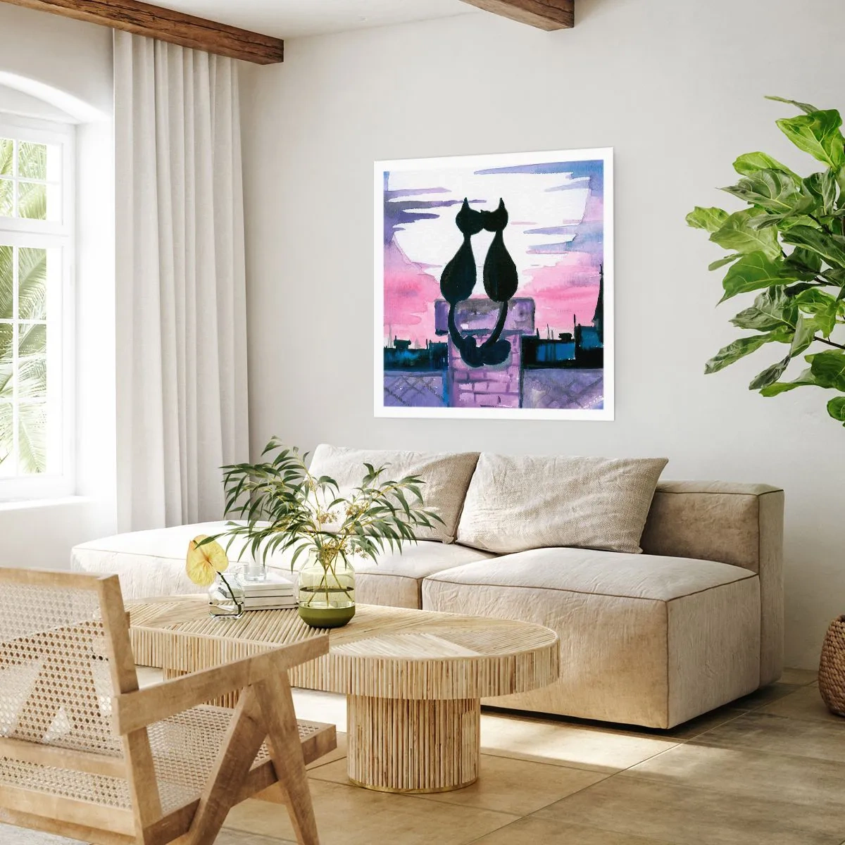 Plakát - Rendez-vous pod měsíčkem - 50x50 cm