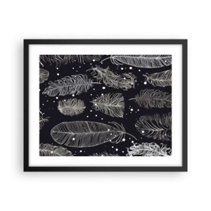 Plakát v černém rámu - Krajka s peřím - 50x40 cm