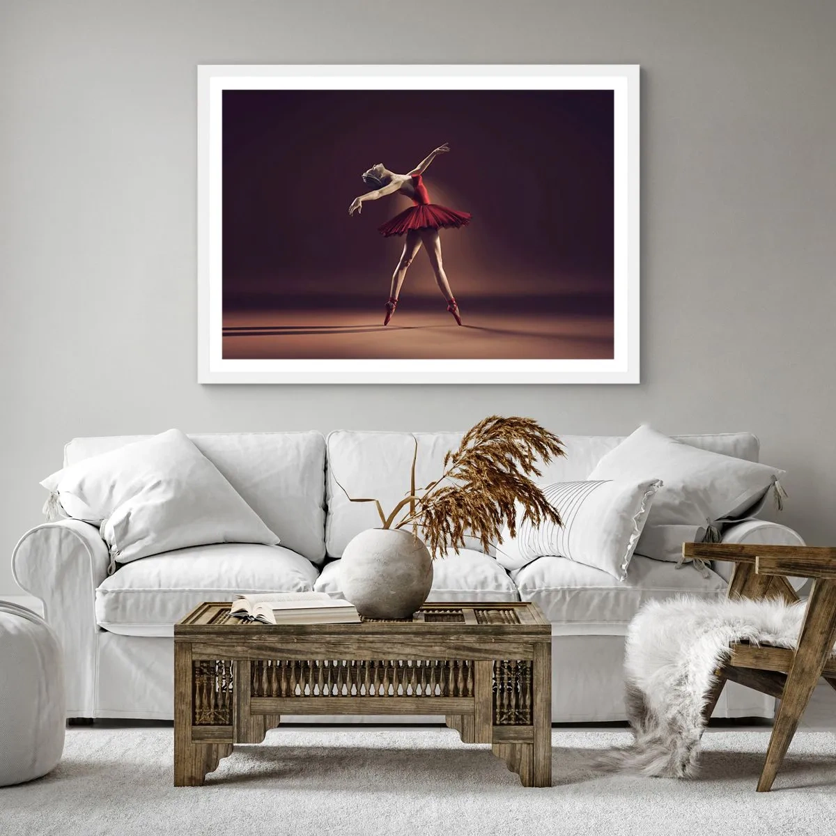 Plakát v bílém rámu - Prima balerína - 60x60 cm
