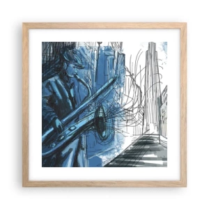 Plakát v rámu světlý dub - Městská rapsodie - 40x40 cm