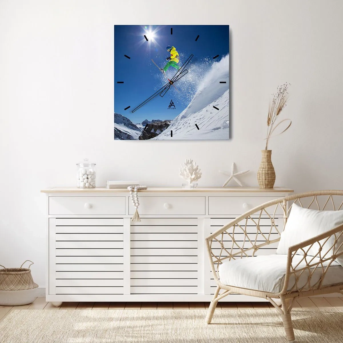 Nástěnné hodiny - Tančící s horami - 30x30 cm