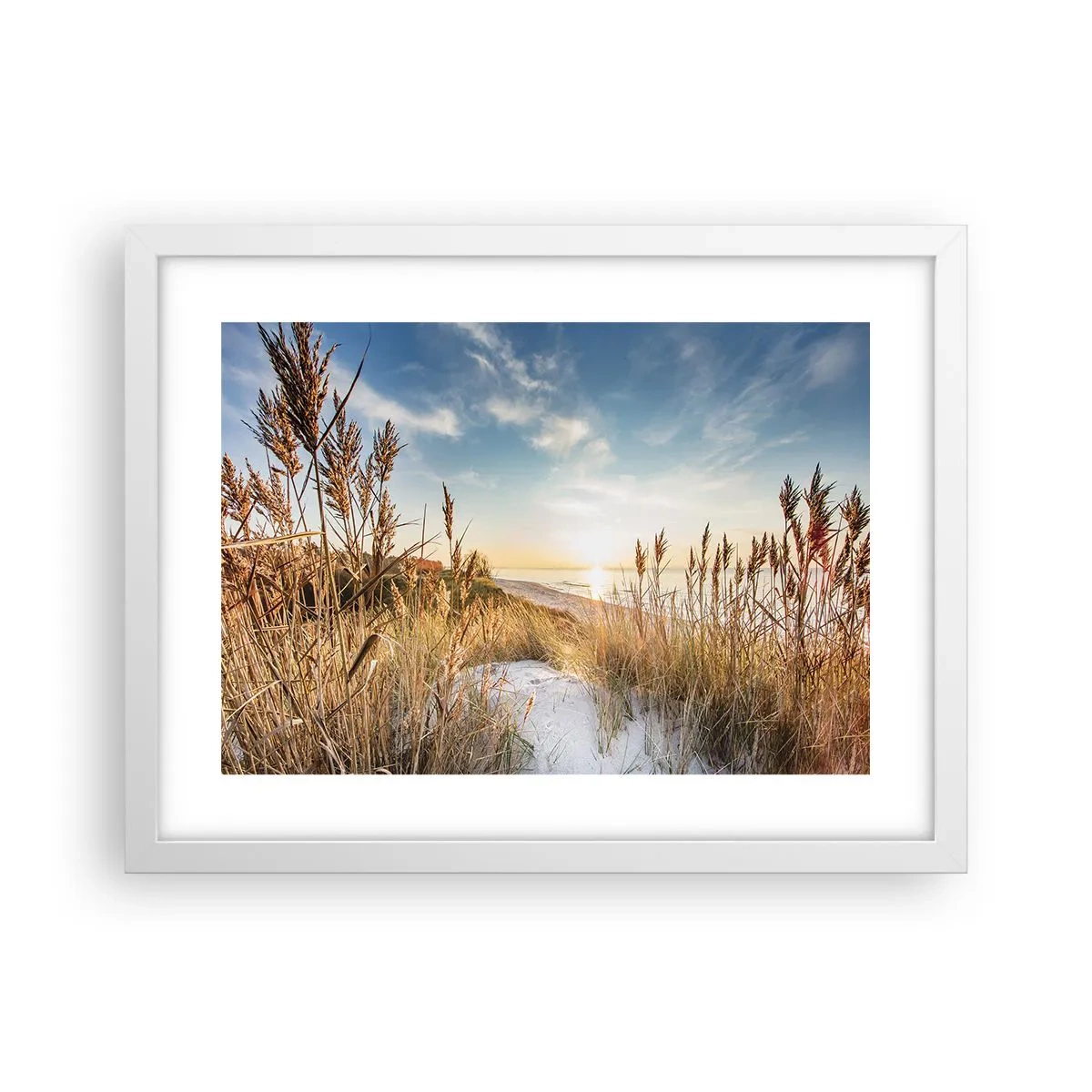 Plakát v bílém rámu - Severní pláž - 40x30 cm