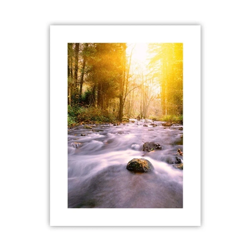 Plakát - Malachit ve stříbrně-zlaté podobě - 30x40 cm