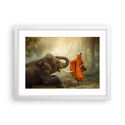 Plakát v bílém rámu - Setkání na cestách - 40x30 cm