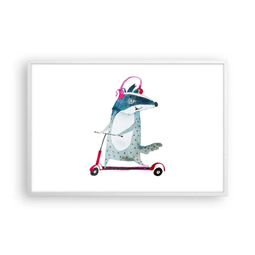 Plakát v bílém rámu - Jezevčí radosti - 91x61 cm