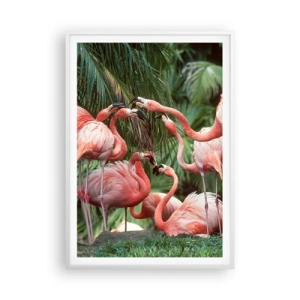 Plakát v bílém rámu - Odpolední drby - 70x100 cm