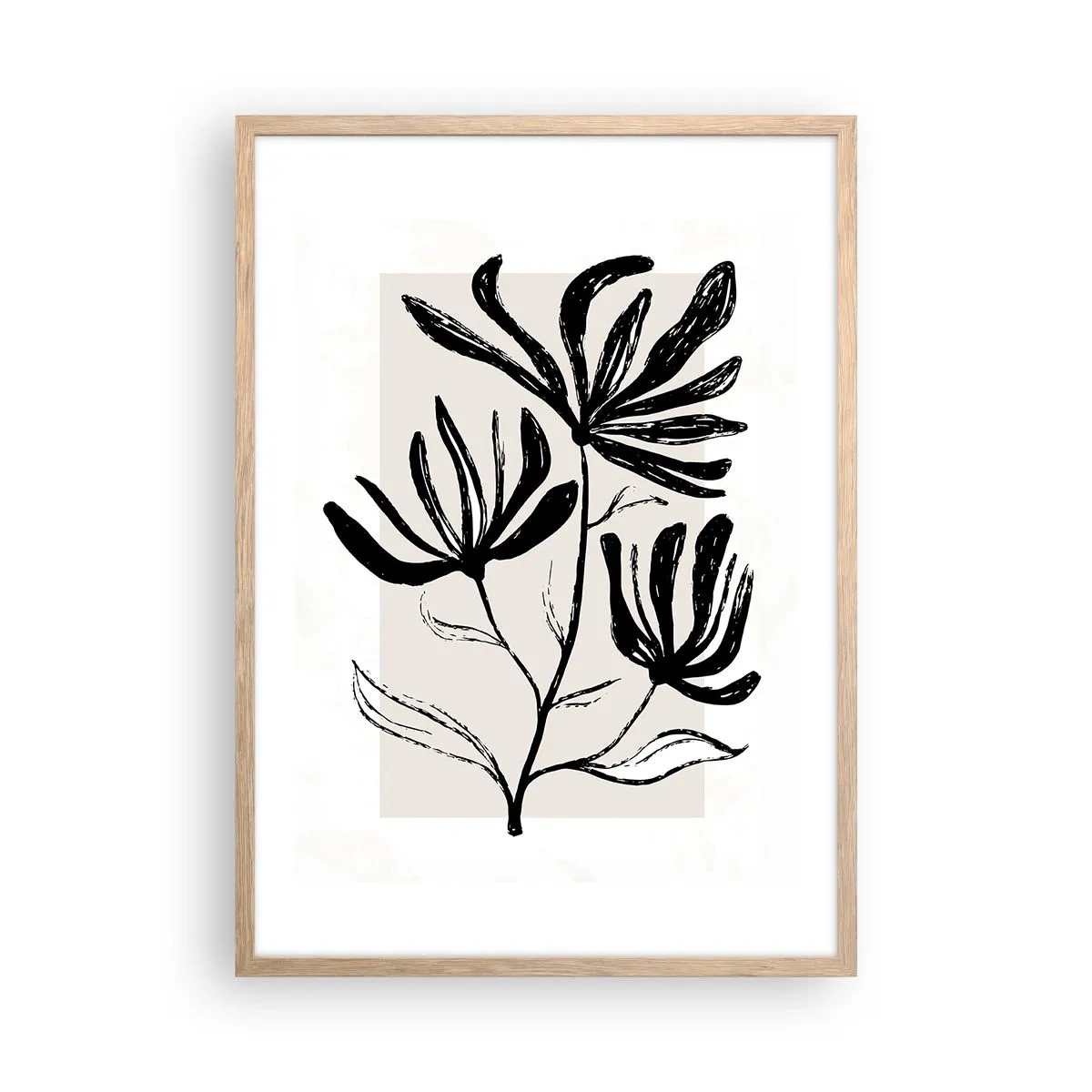 Plakát v rámu světlý dub - Náčrtek pro herbář - 50x70 cm