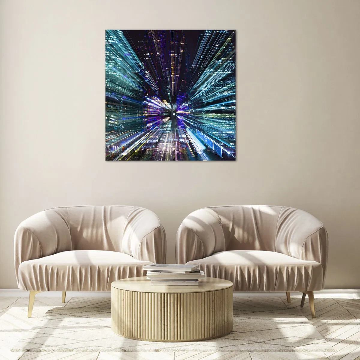 Obraz na skle - Přechod do hyperprostoru - 70x70 cm