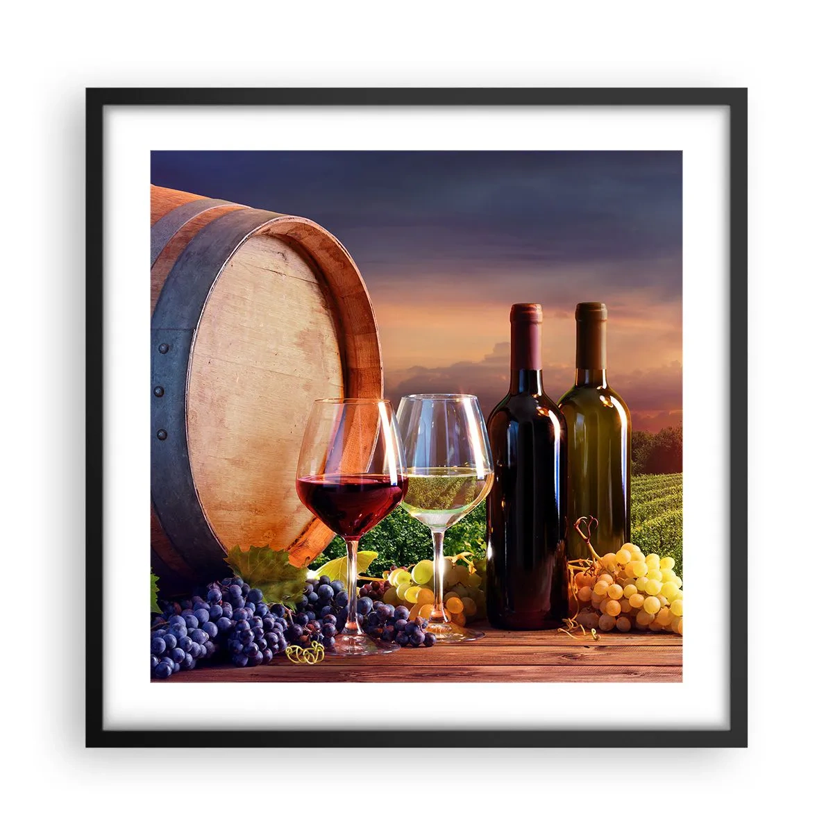 Plakát v černém rámu - Tady má život chuť - 50x50 cm