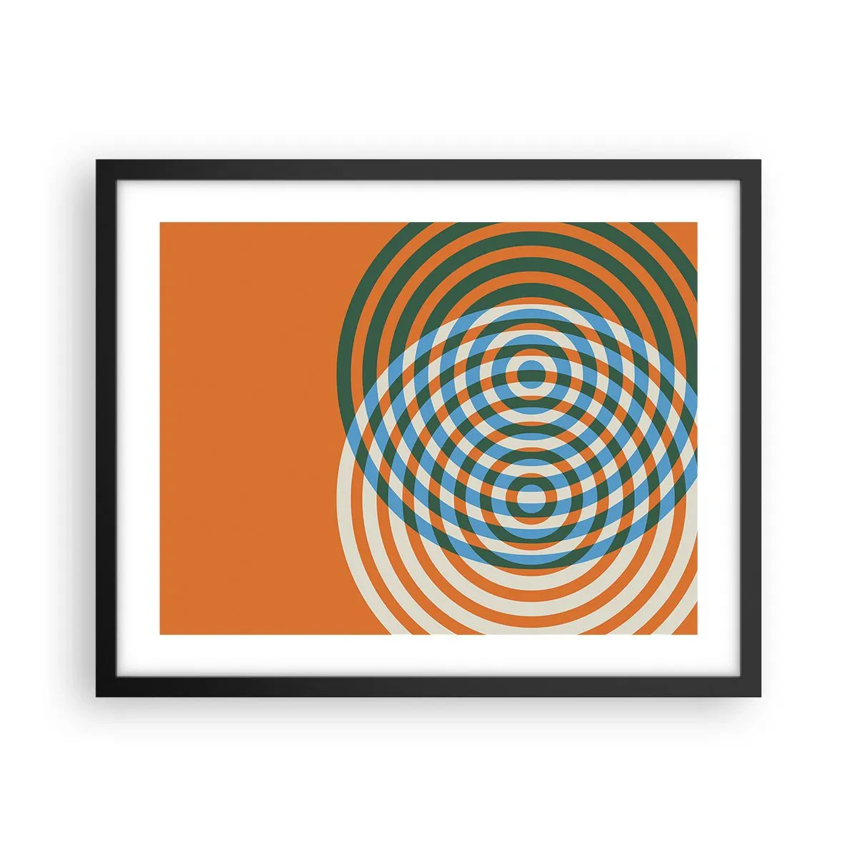 Plakát v černém rámu - Abstraktní kruhová variace - 50x40 cm