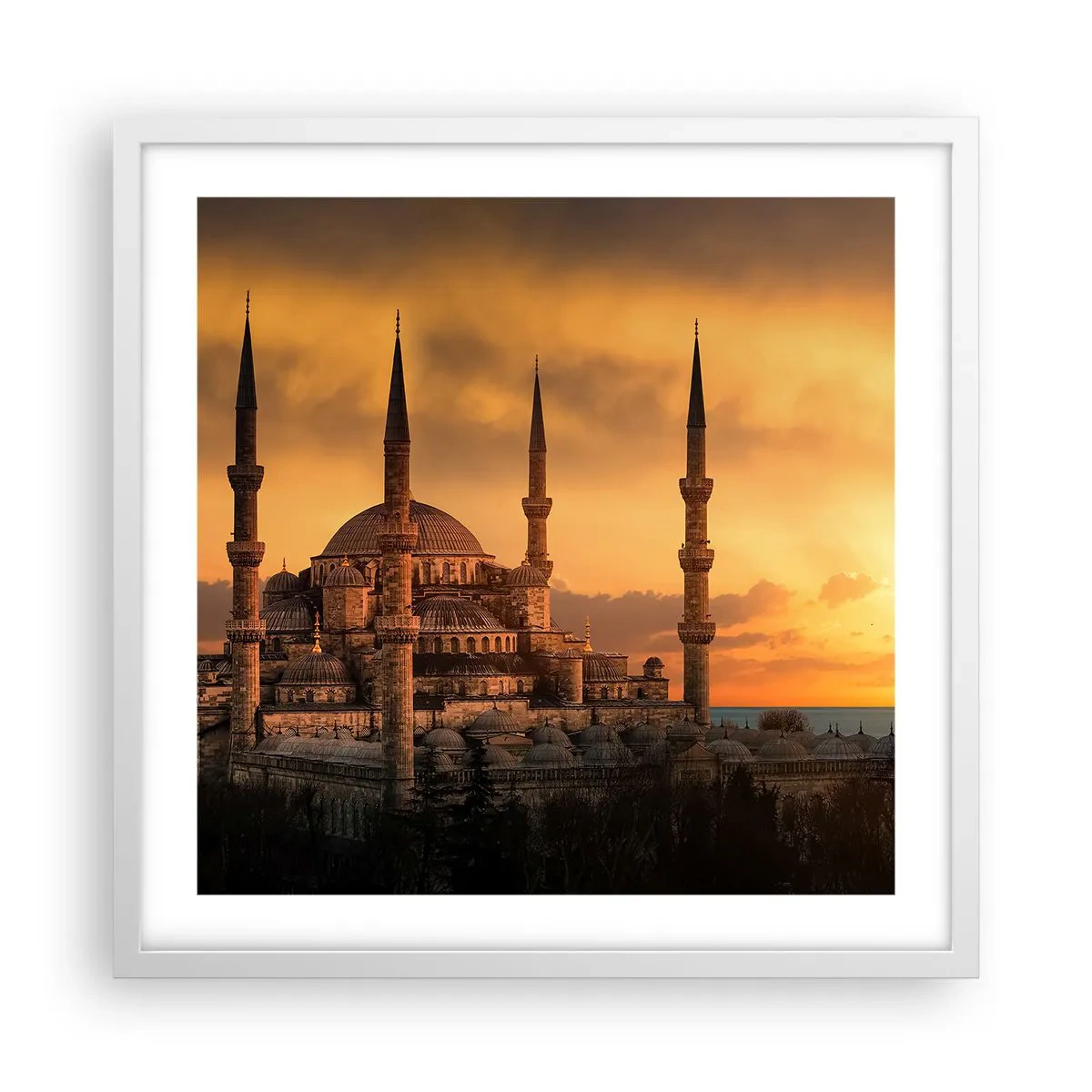 Plakát v bílém rámu - Bůh je velký - 50x50 cm