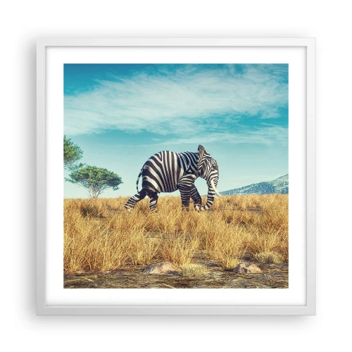 Plakát v bílém rámu - Šedá už není v módě - 50x50 cm