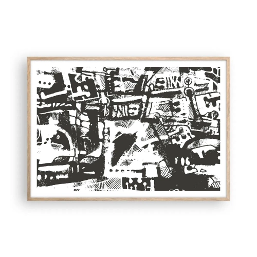 Plakát v rámu světlý dub - Pořádek nebo chaos? - 100x70 cm