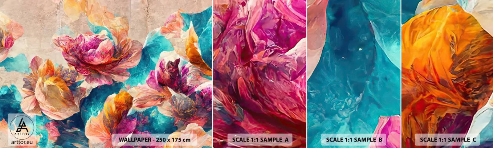 Fototapeta Vzorek Standard Eco - Barevné bohatství kytice - Květiny, Pastel, Kus - 100x30 cm