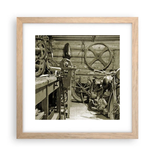 Plakát v rámu světlý dub - V kůlně strýce Vládi - 30x30 cm