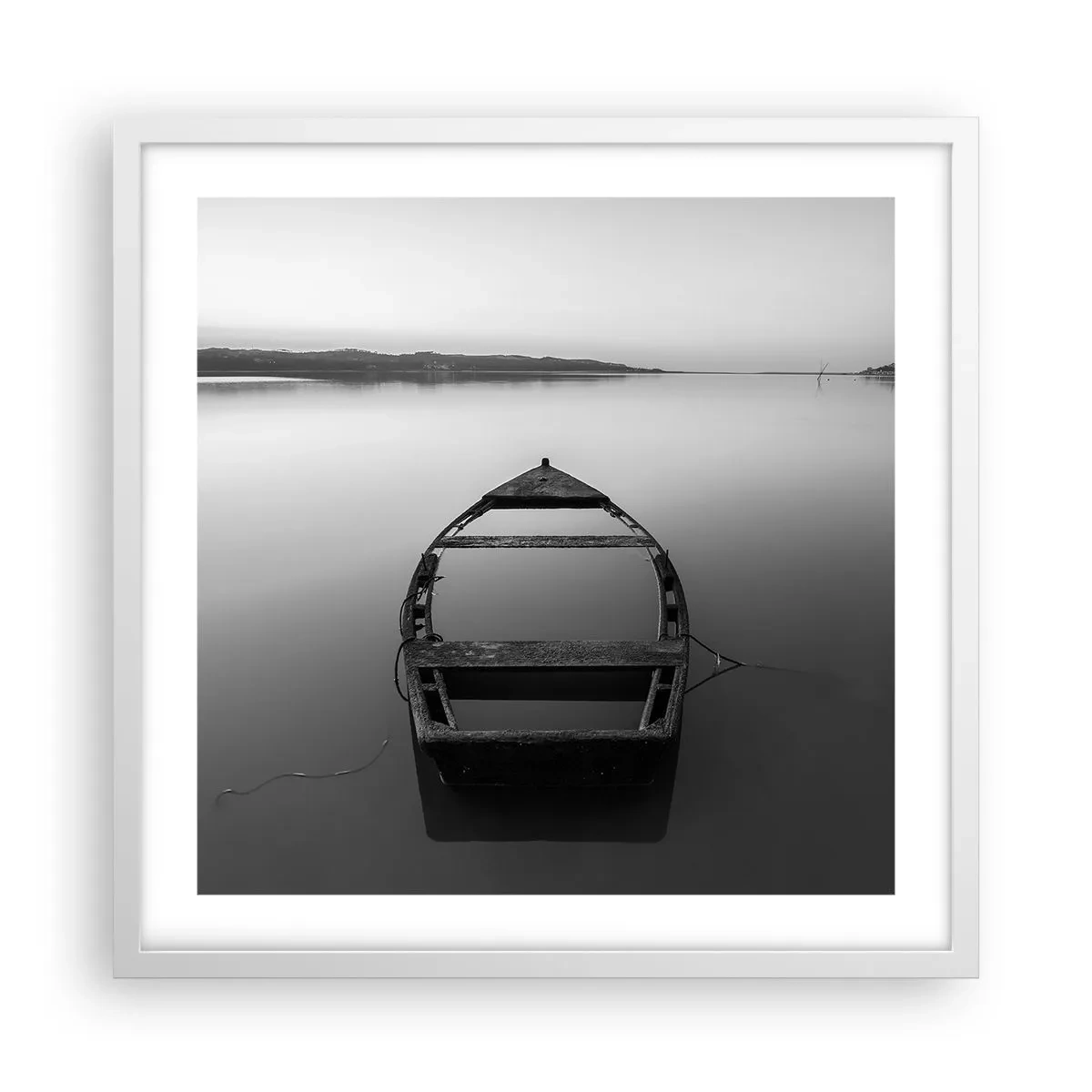 Plakát v bílém rámu - Stesk a melancholie - 50x50 cm