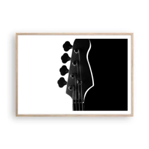 Plakát v rámu světlý dub - Rockové ticho  - 100x70 cm