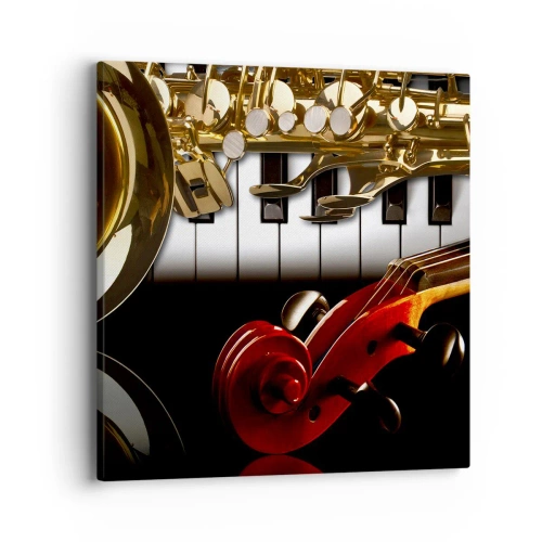 Obraz na plátně - Plech, dřevo a slonovinová kost - 40x40 cm