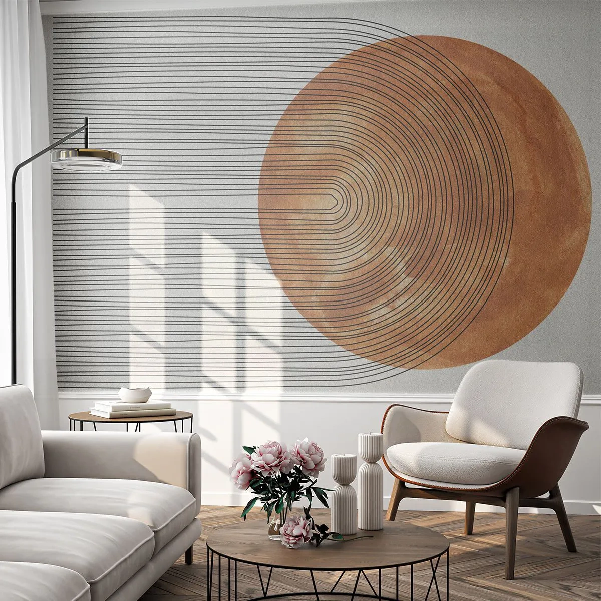 Fototapeta na míru Standard Eco - Slunečná kompozice - Boho, slunce, Minimalismus