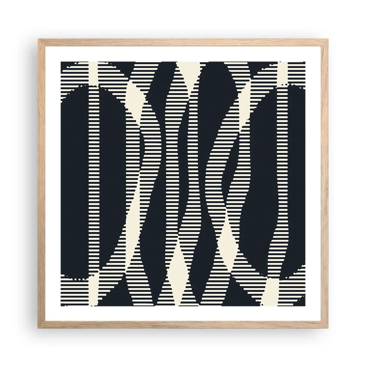 Plakát v rámu světlý dub - Pokus o prolomení temnoty - 60x60 cm