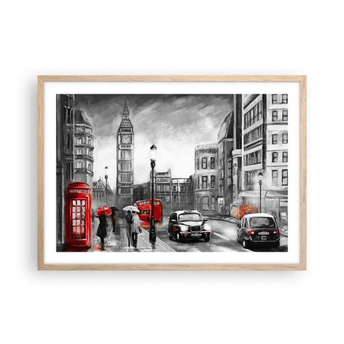 Plakát v rámu světlý dub - Vůbec ne šedé město - 70x50 cm