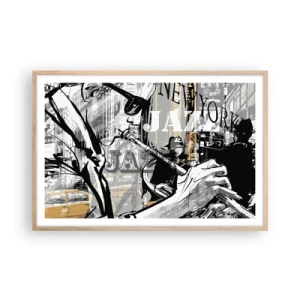 Plakát v rámu světlý dub - V rytmu New Yorku - 91x61 cm