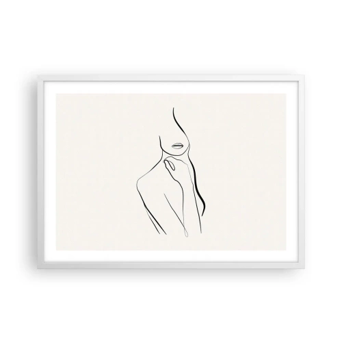 Plakát v bílém rámu - Vlna melancholie - 70x50 cm