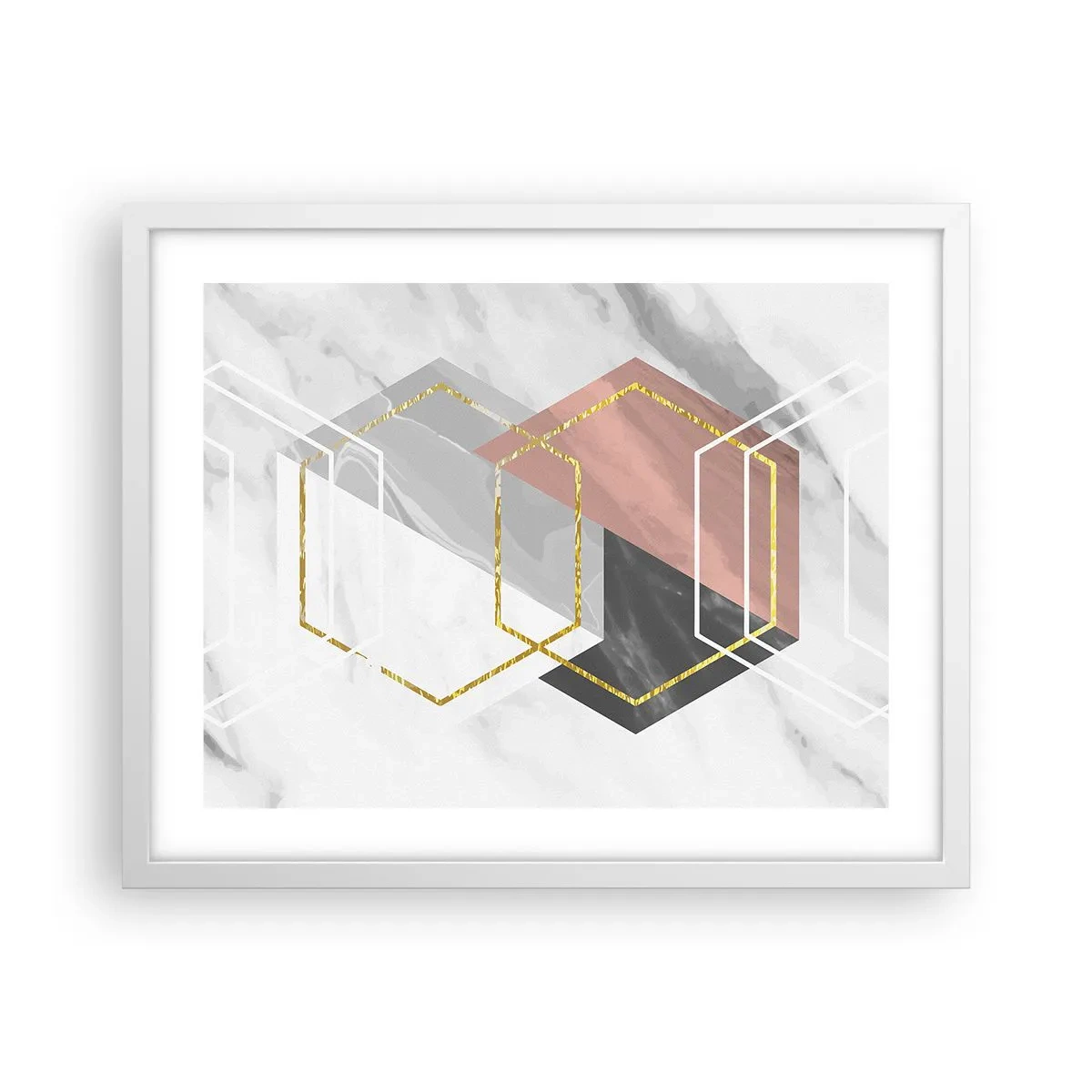Plakát v bílém rámu - Řetězová kompozice - 50x40 cm