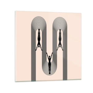 Obraz na skle - Vzhůru nohama - 50x50 cm