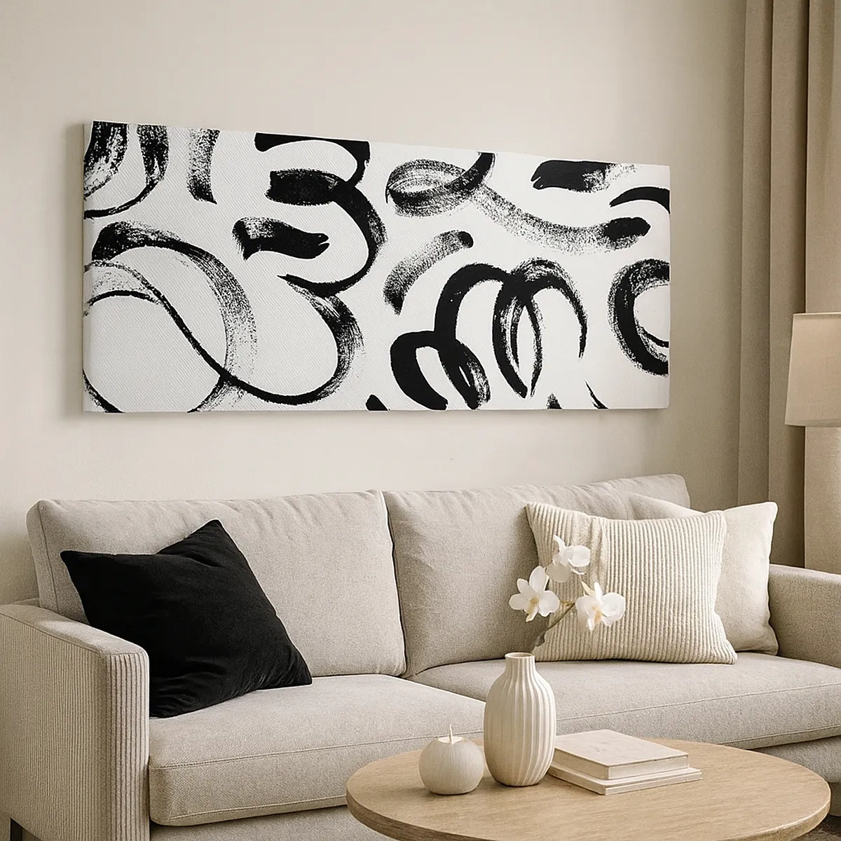 Obraz na plátně - Černé na bílém - 30x30 cm