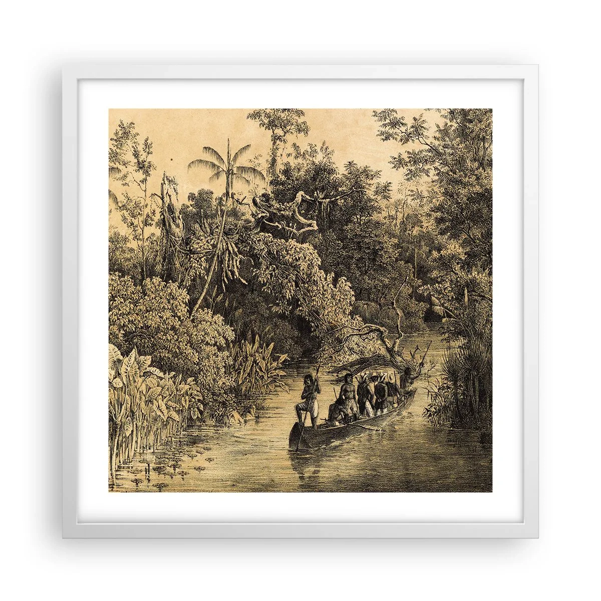 Plakát v bílém rámu - Výlet ke zdroji - 50x50 cm