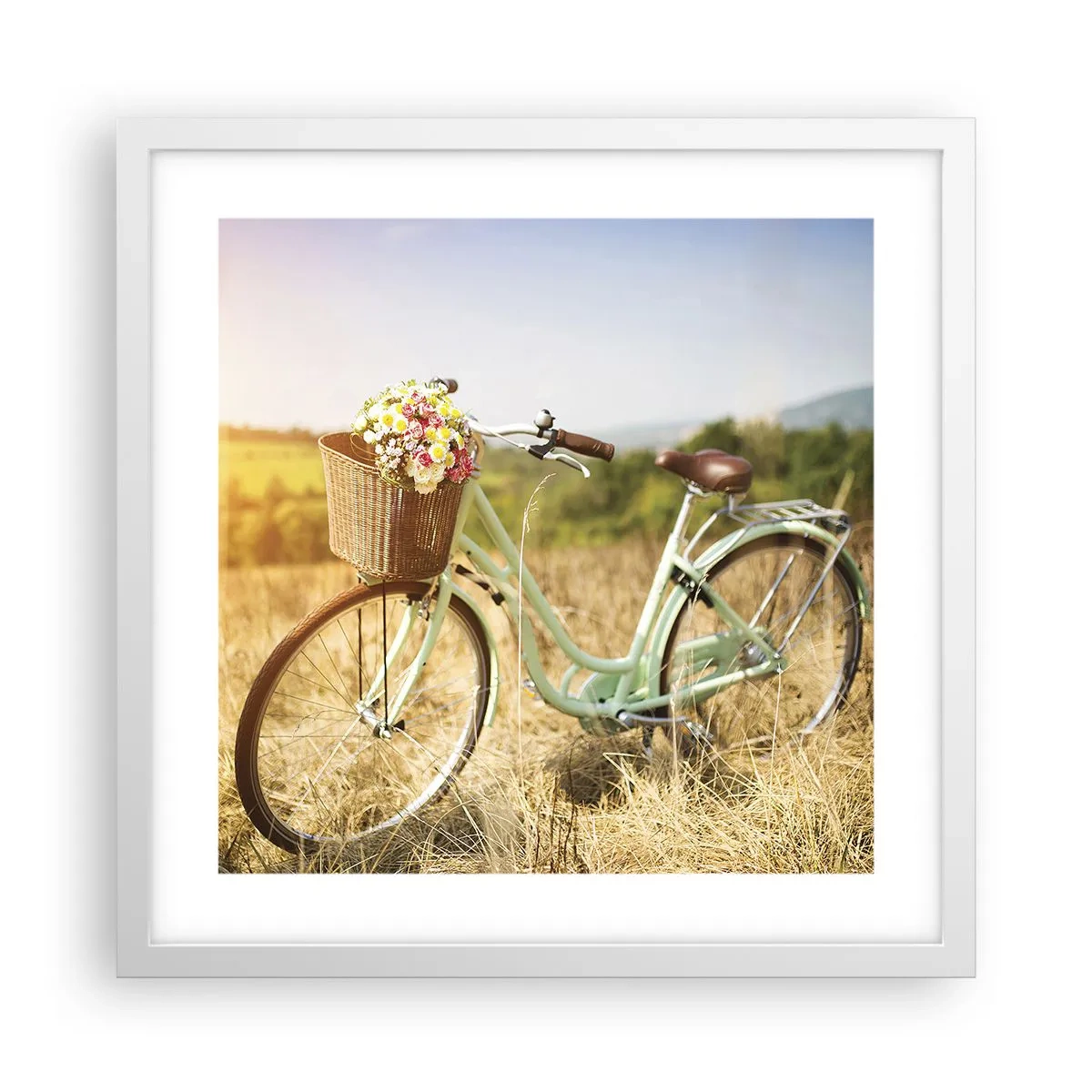 Plakát v bílém rámu - Chvíli tu zůstanu - 40x40 cm