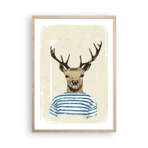 Plakát v rámu světlý dub - Protože mám rád pruhované košile! - 50x70 cm